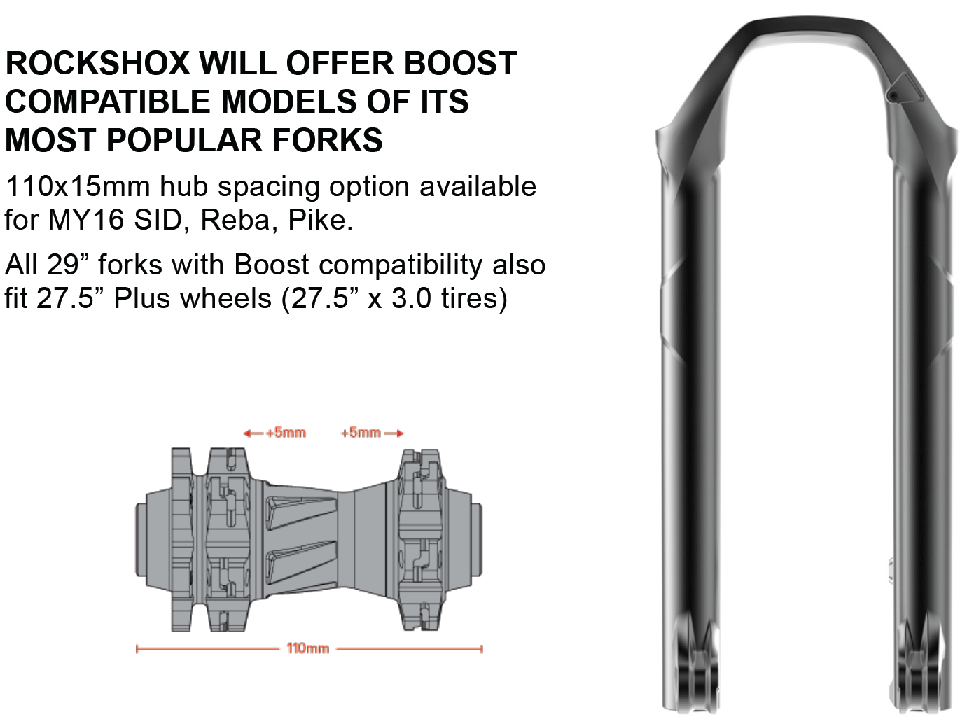 RockShox 2016. New Graphics, Boost and 27.5+ Standard Compatibilty