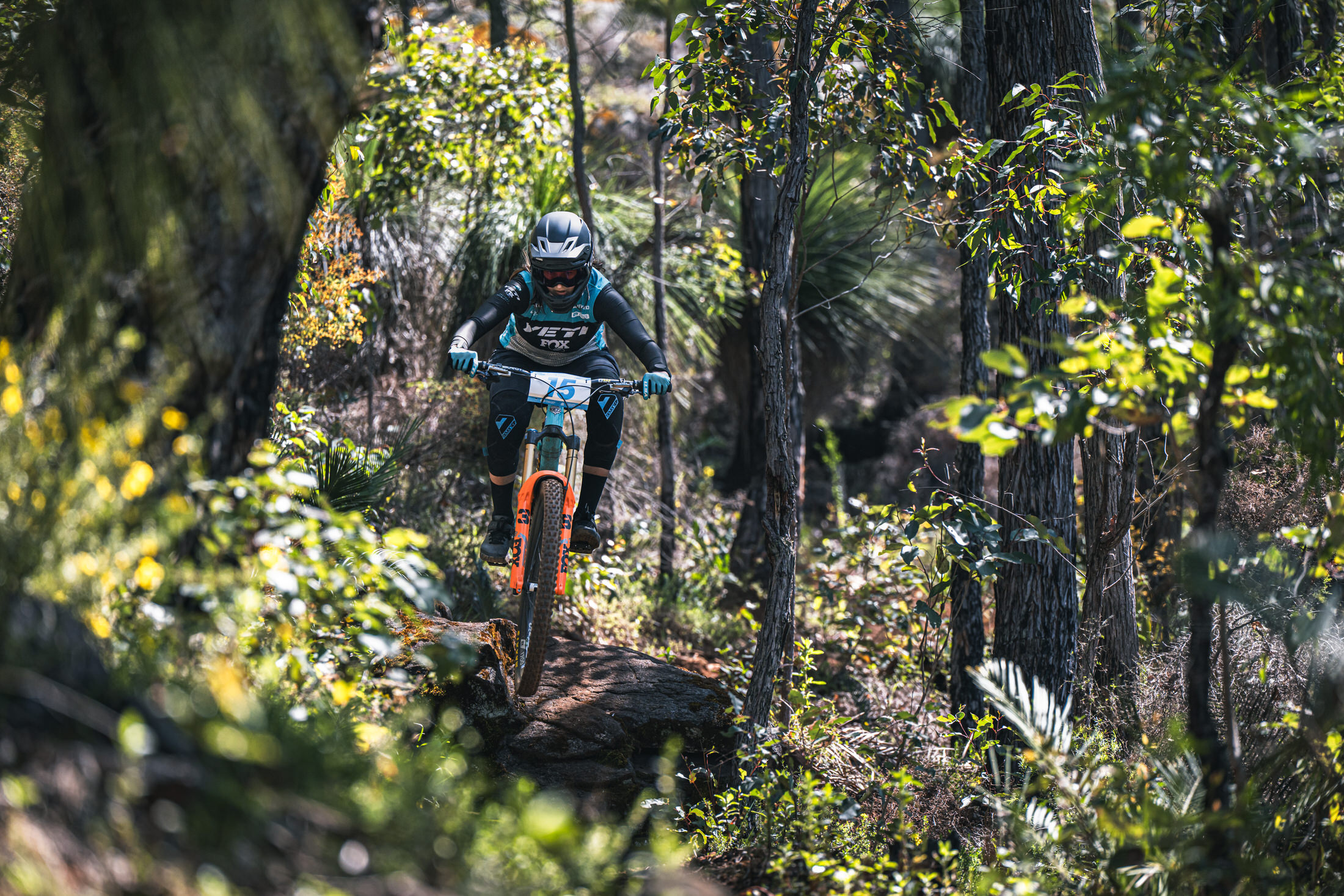 Lacie Adams racing the AusCycling Enduro National Champs in Collie, WA